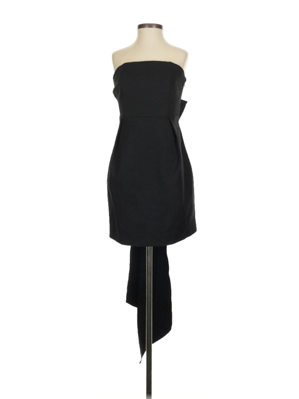 Mable Women’s Strapless Black Cocktail Corset Large Bow Smocked Mini Dress Small